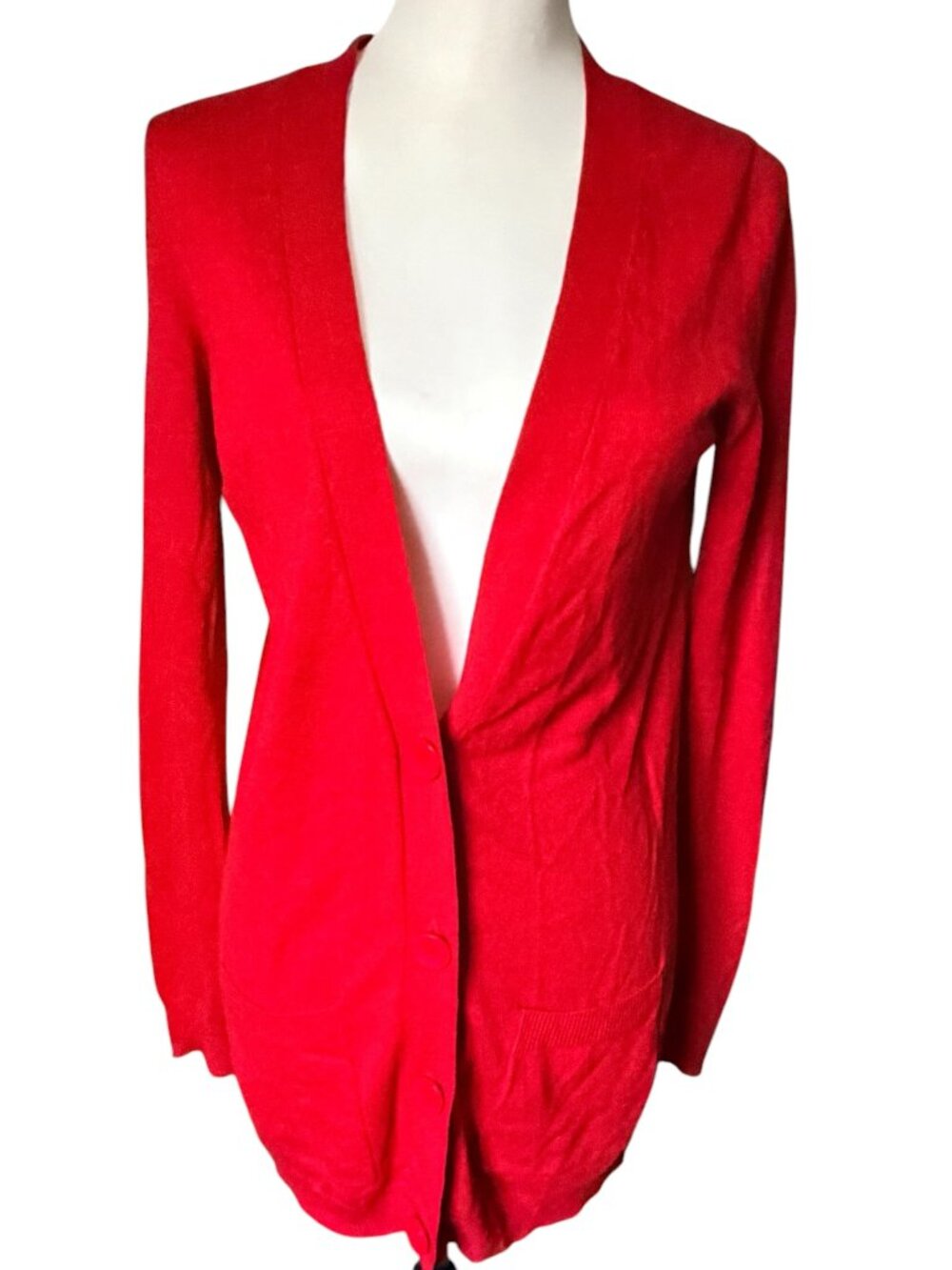 Moda International Cashmere Cardigan Red Size Medium